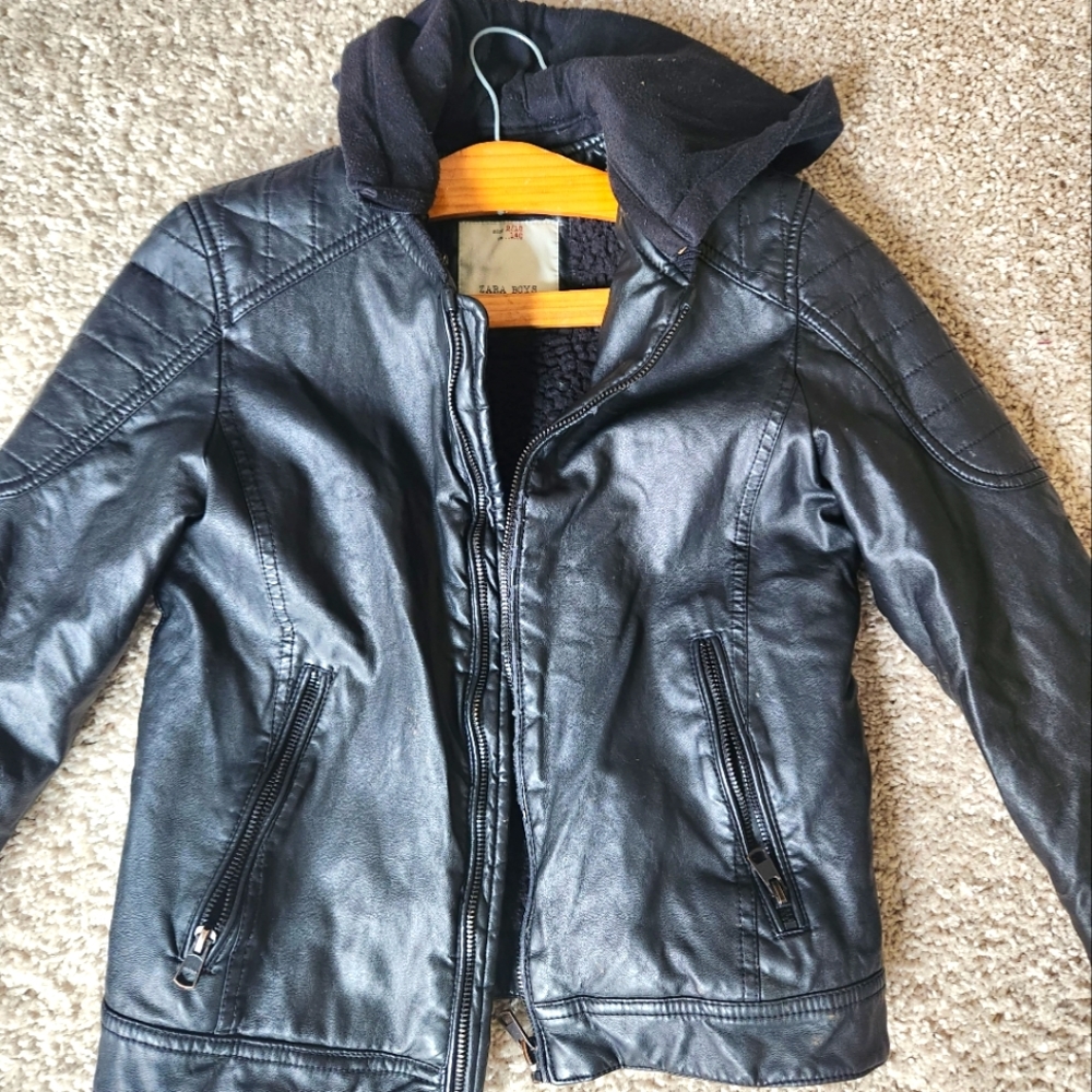 Zara kids faux leather jacket